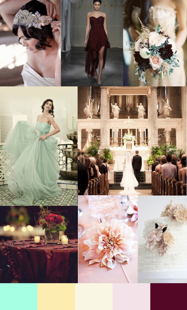 Mint and Garnet Wedding Inspiration