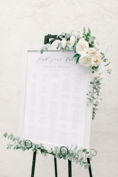 Wedding Seating Chart with Floral