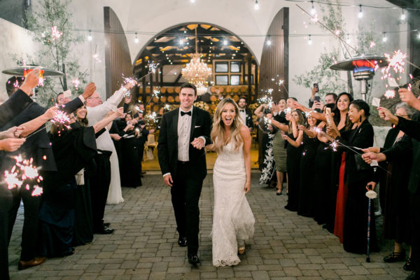 Folktale Winery Wedding, Carmel Wedding sparkler exit