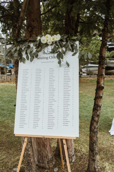Seating chart with flowers