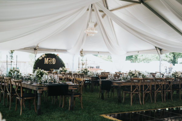Tented Sacramento Private Estate Wedding with chandelier